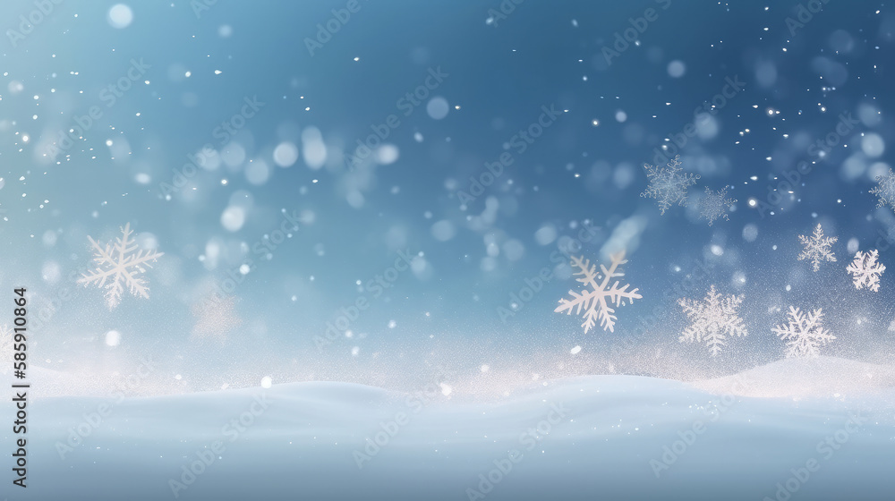 Christmas snowflake background. Illustration Generative AI.