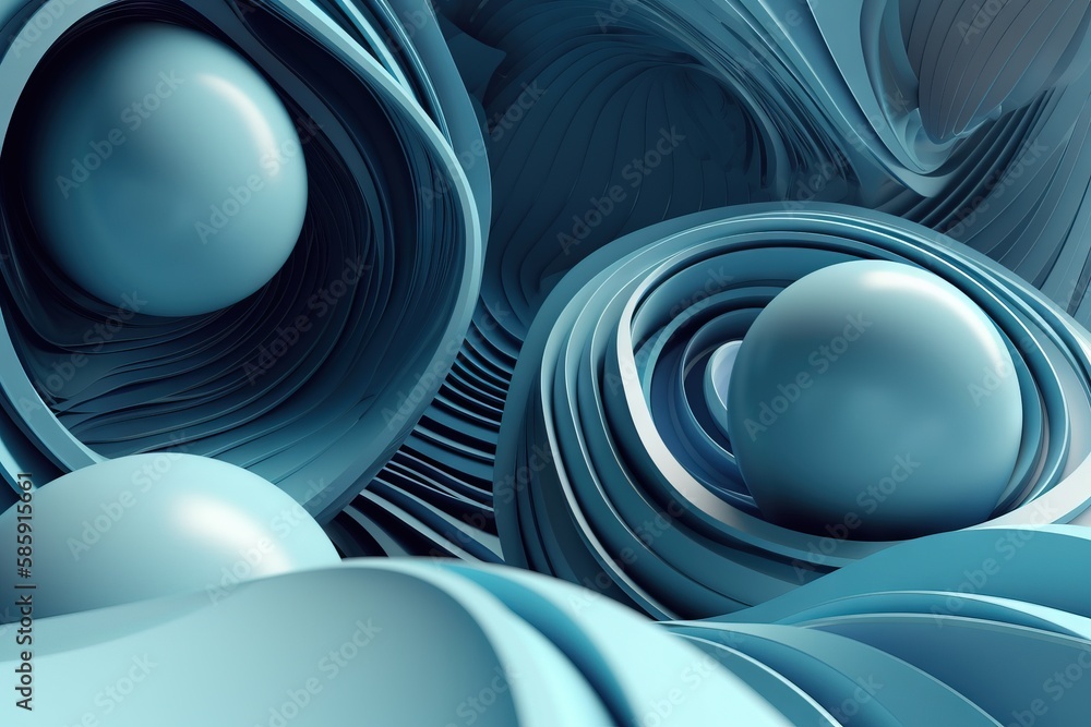  a blue abstract background with a circular object in the center of the image and a circular object 