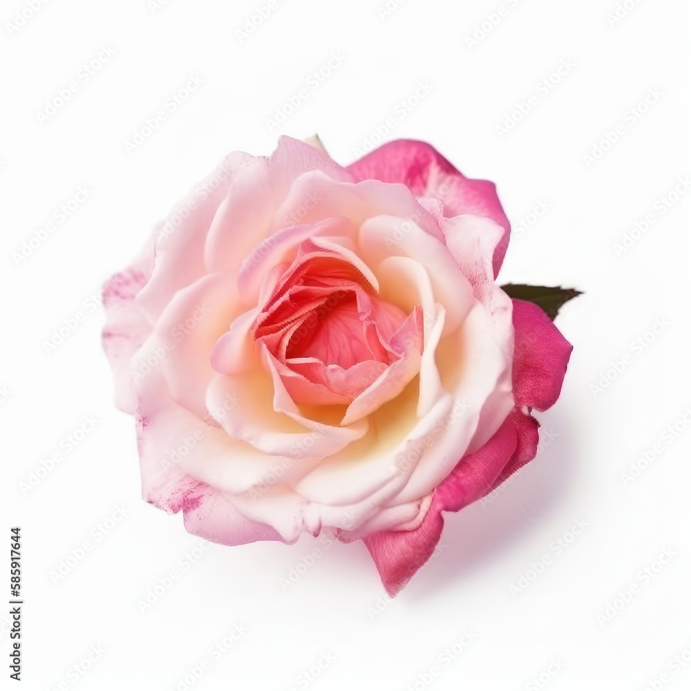 Rose flower isolated. Illustration AI Generative.