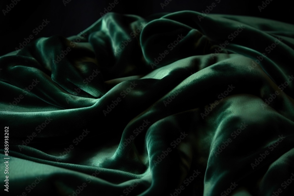  a dark green cloth with a black background and a black background with a black background and a bla