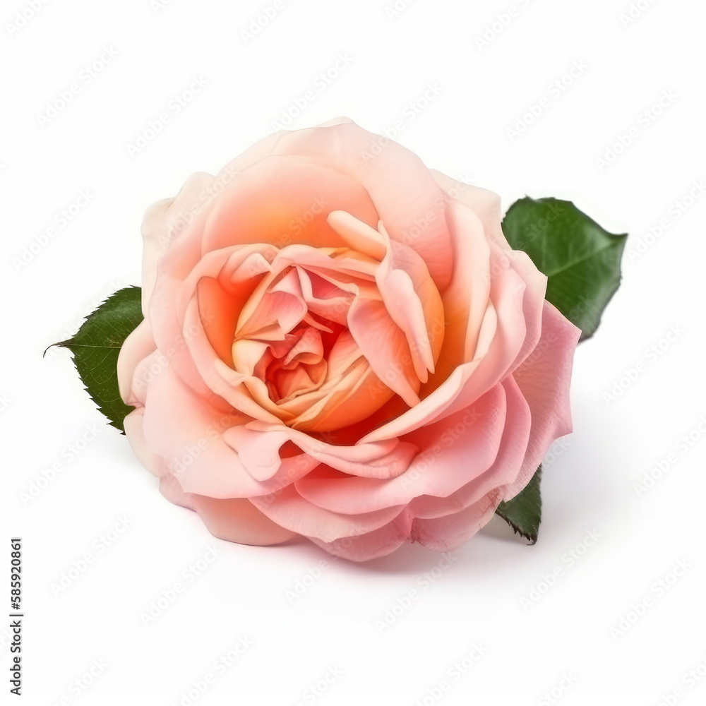 Rose flower isolated. Illustration AI Generative.