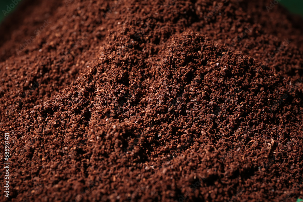 Heap of coffee powder, closeup