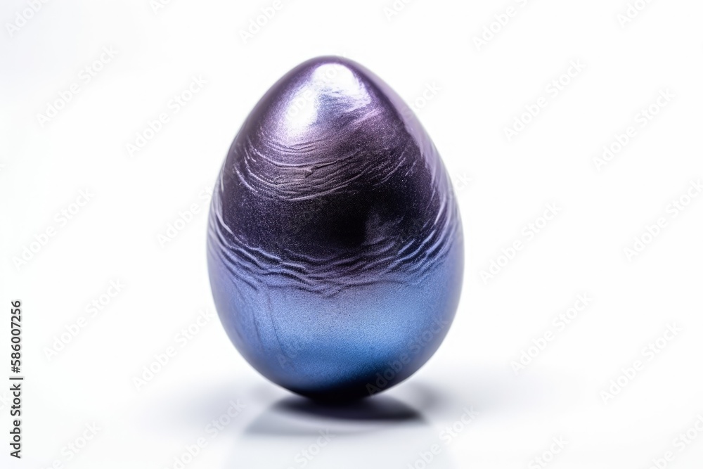 blue egg on a white table created with Generative AI technology