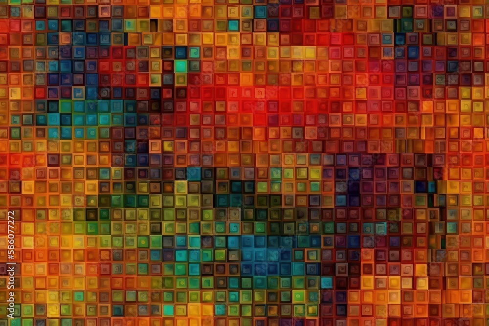 vibrant geometric abstract background made of squares and rectangles created with Generative AI tech