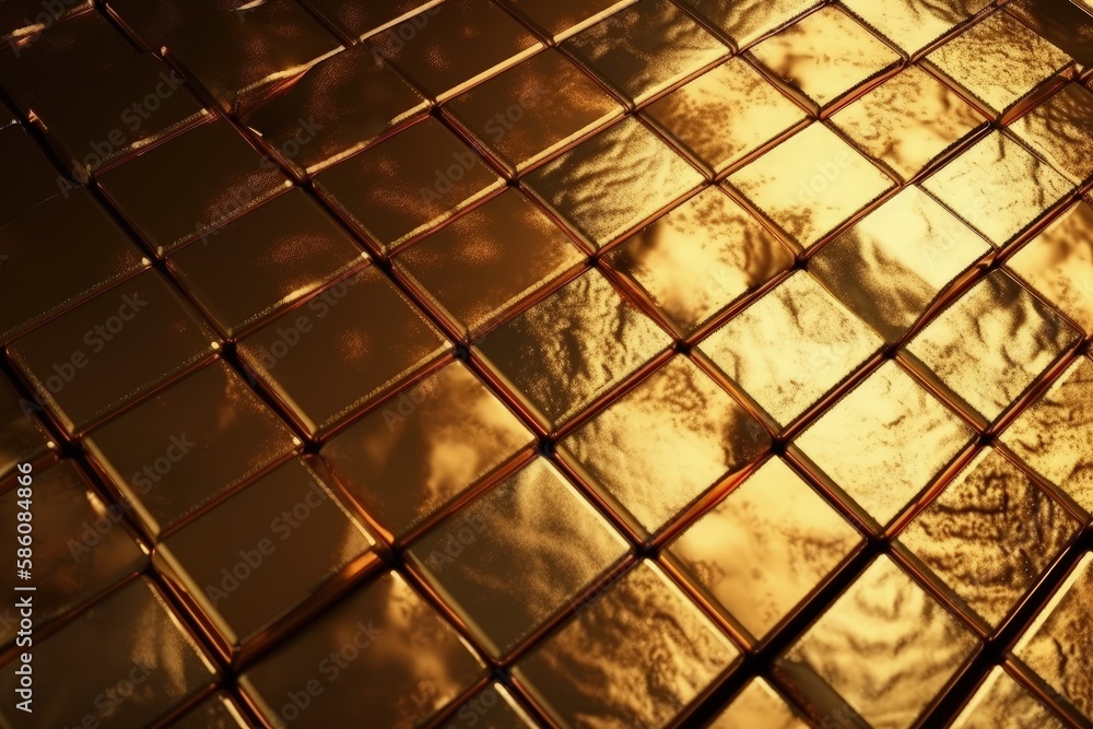 close-up view of a glossy glass tile surface created with Generative AI technology