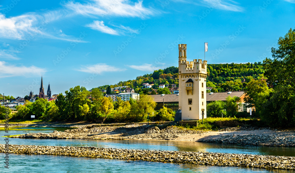 The Mouse Tower of Bingen am Rhein in the Upper Middle Rhine Valley, Germany