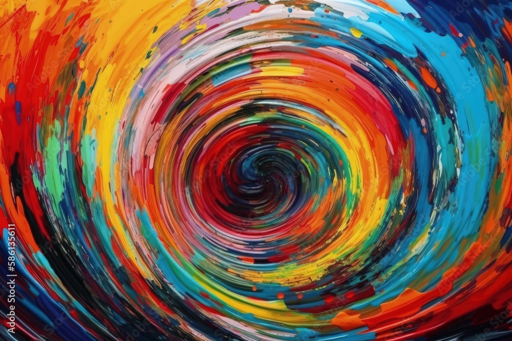 vibrant and dynamic abstract painting with swirling colors created with Generative AI technology