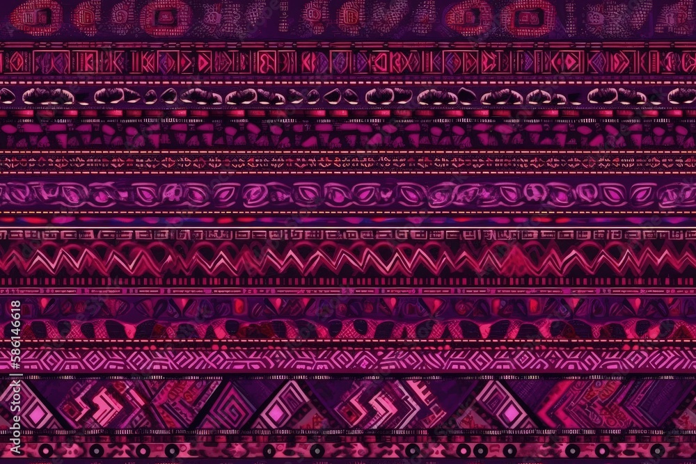 colorful pink and purple seamless pattern with abstract shapes created with Generative AI technology