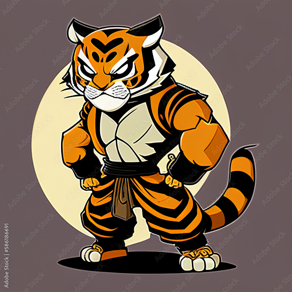 Creative cartoon illustration the tiger