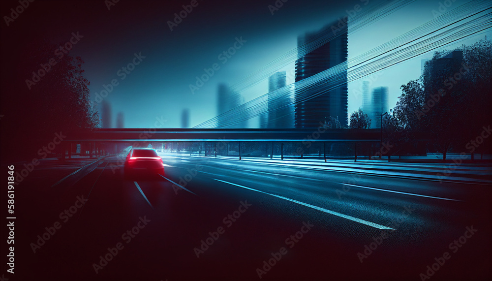 AI-generated car highway illustration