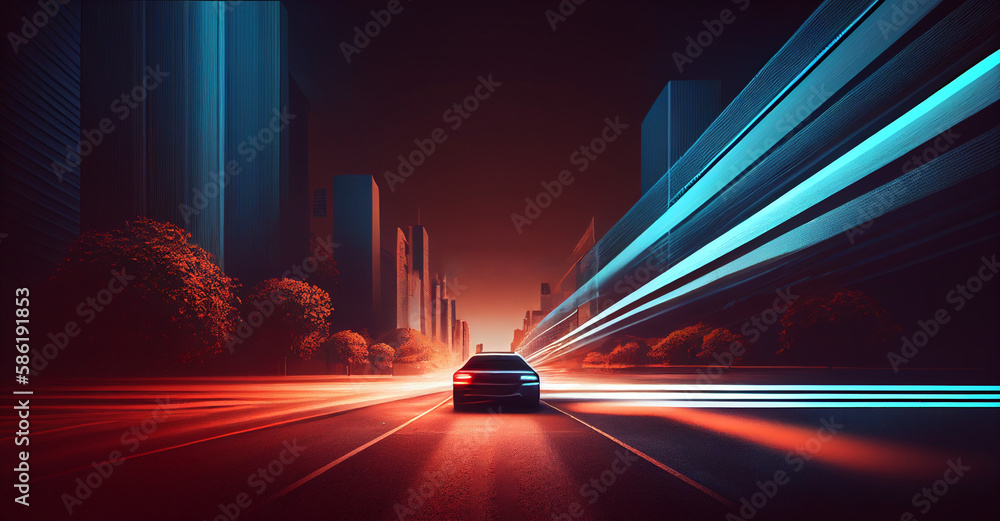 AI-generated car highway illustration