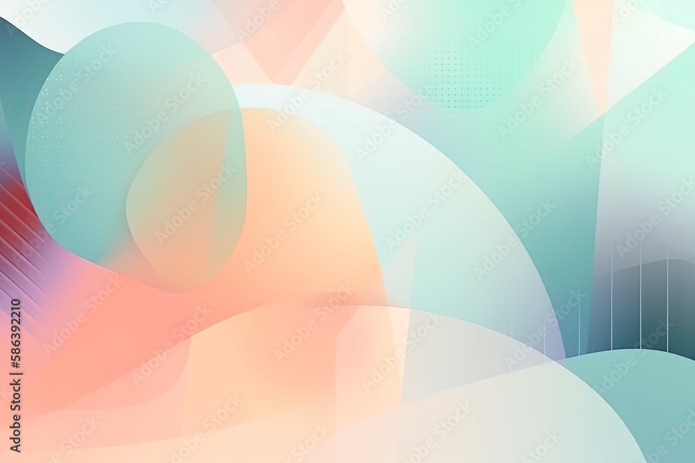 vibrant abstract background with a variety of circles and lines. Generative AI