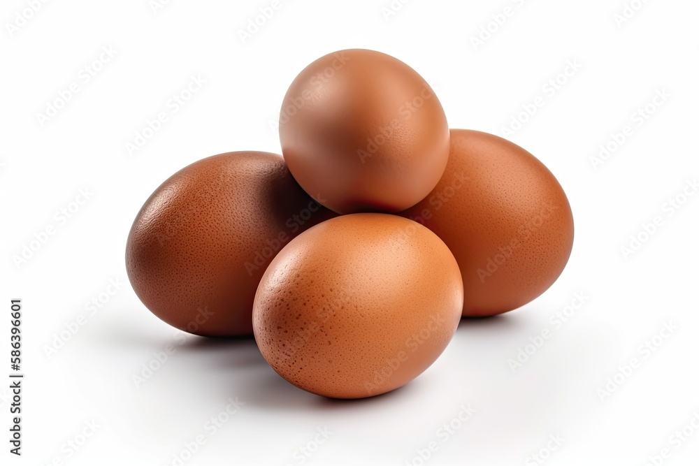 stack of fresh brown eggs for sale. Generative AI