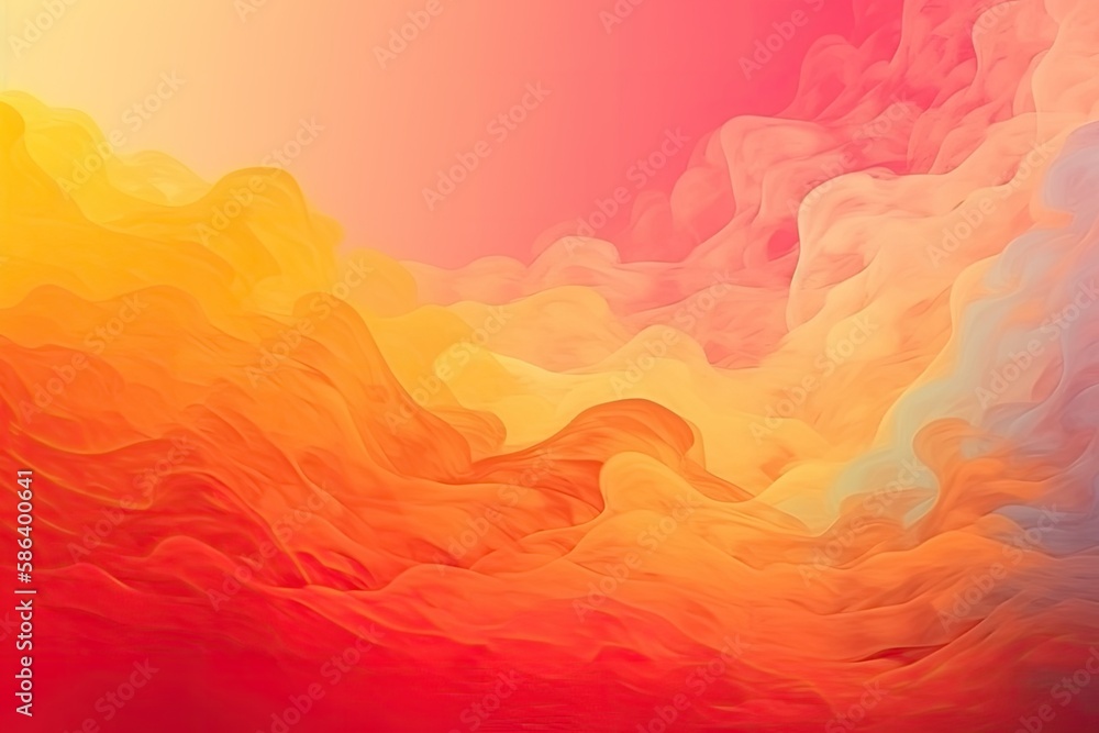 vibrant sky with fluffy clouds. Generative AI