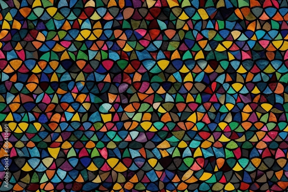 vibrant and multicolored mosaic design. Generative AI