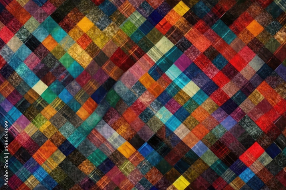 vibrant multicolored background with squares of various colors. Generative AI