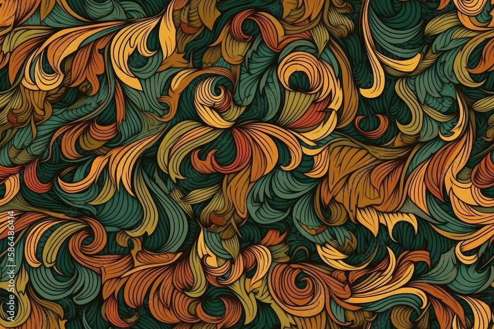 vibrant and colorful abstract pattern with a variety of hues and shapes. Generative AI