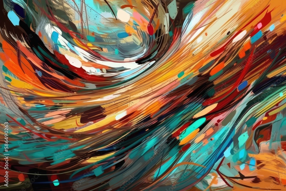 Colorful Swirls of Paint in a Unique and Abstract Design. Generative AI