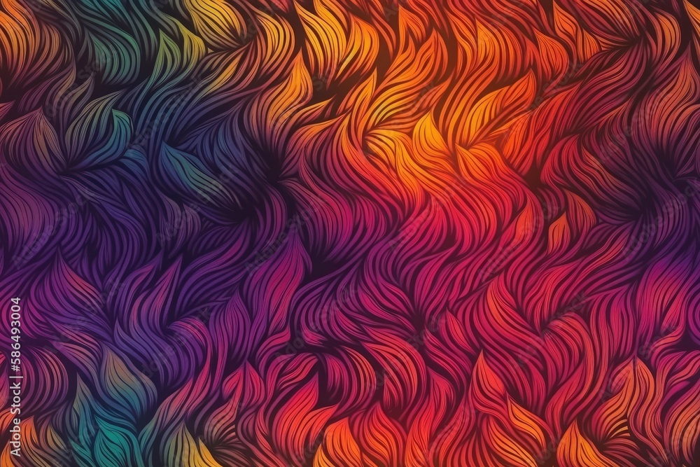 colorful wavy lines in abstract background. Generative AI