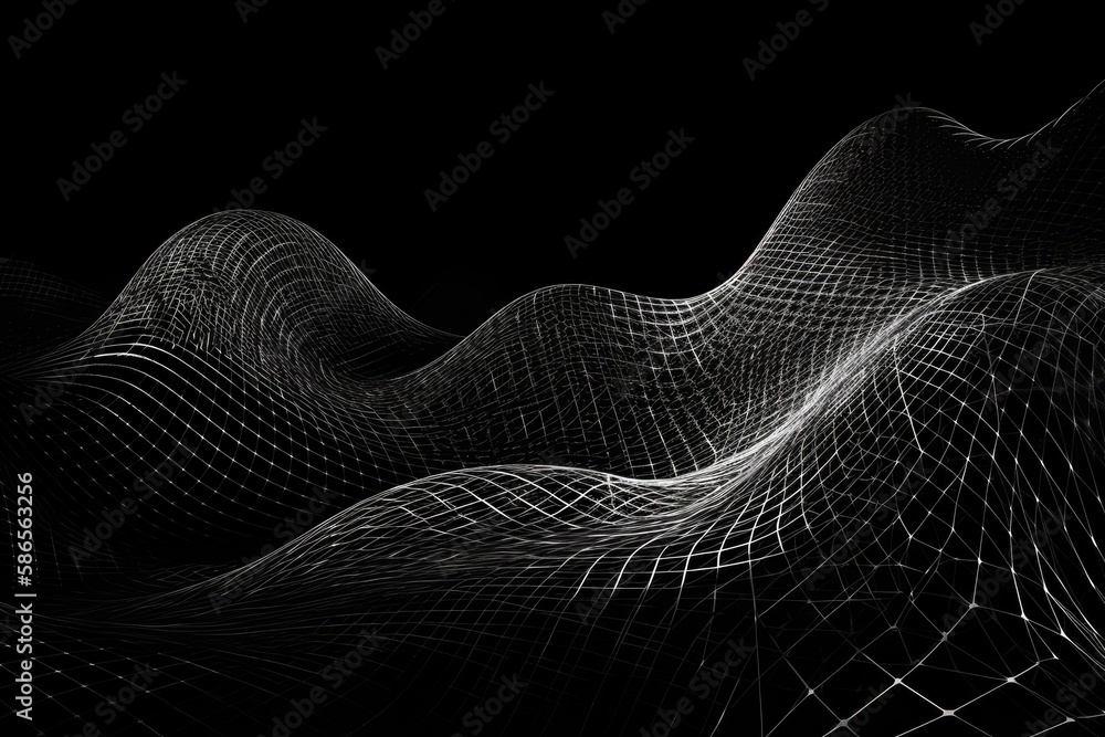 monochromatic ocean wave captured in a photograph. Generative AI