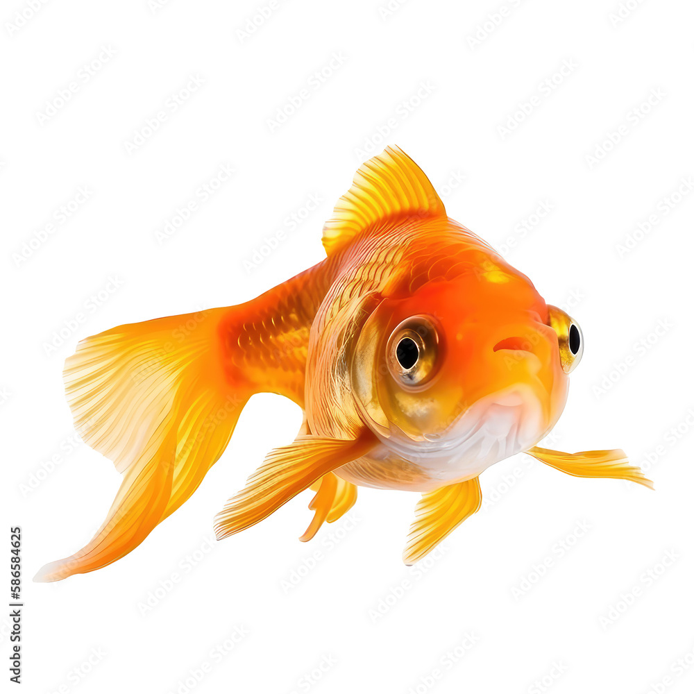 goldfish isolated on white