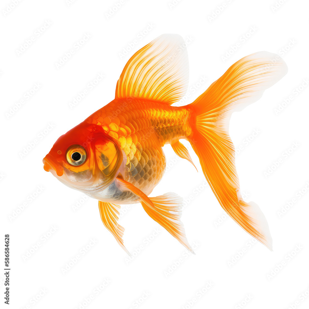 goldfish isolated on white