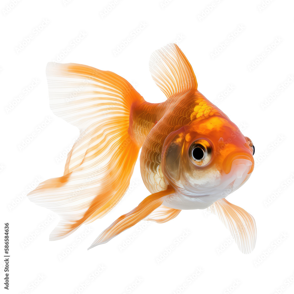 goldfish isolated on white