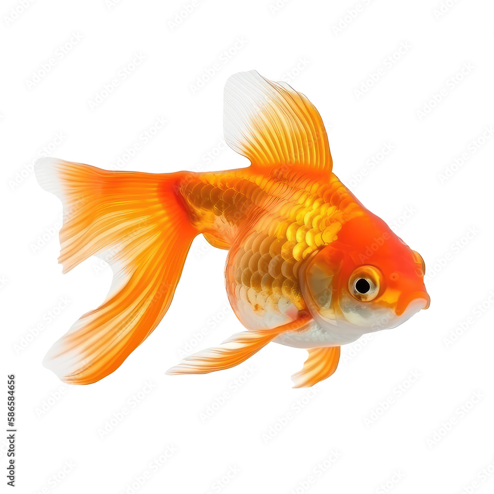 goldfish isolated on white