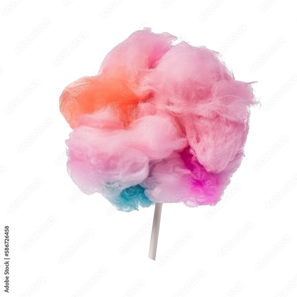 Pink cotton candy. Illustration AI Generative