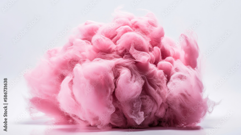 Pink cotton candy. Illustration Generative AI.