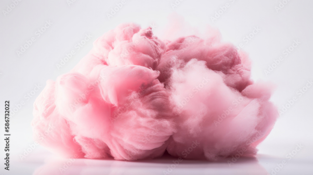 Pink cotton candy. Illustration Generative AI.