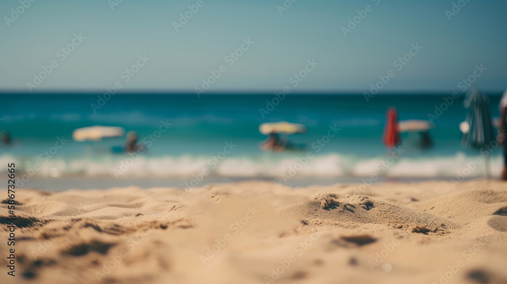 Summer beach background. Illustration AI Generative.