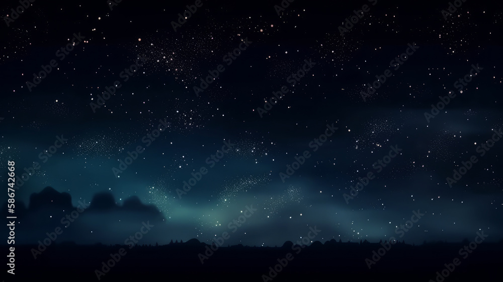 Night sky with stars. Illustration AI Generative