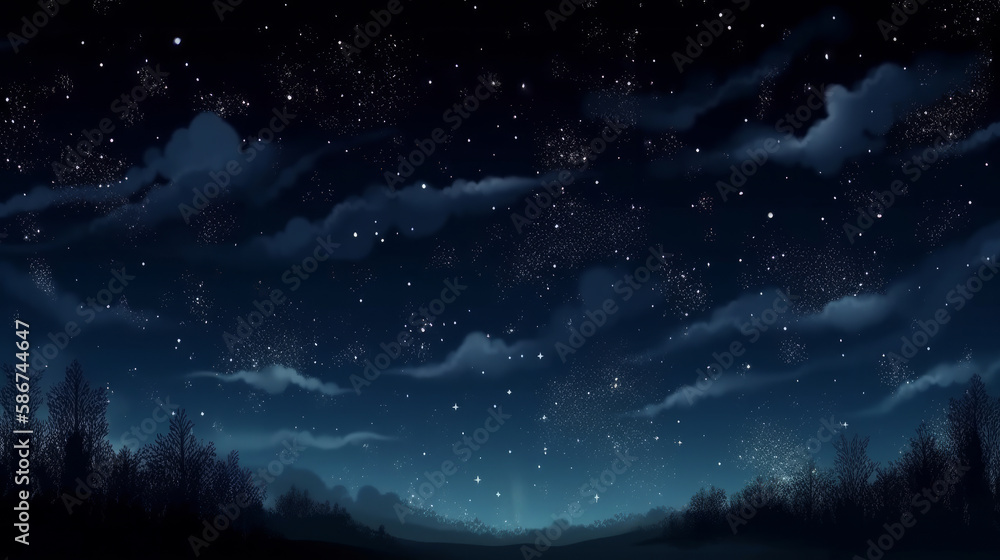 Night sky with stars. Illustration AI Generative