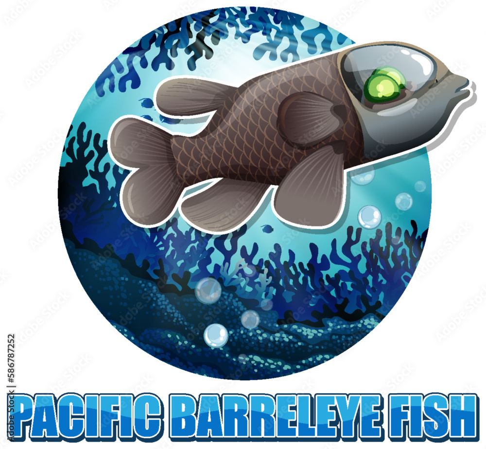 Pasific Barreleye Fish Deep Sea Creature