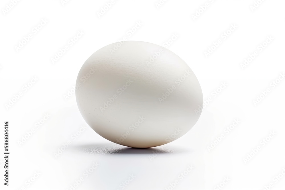 white egg on a white background. Generative AI