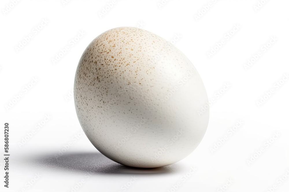 white egg on a white table, minimalistic and simple. Generative AI