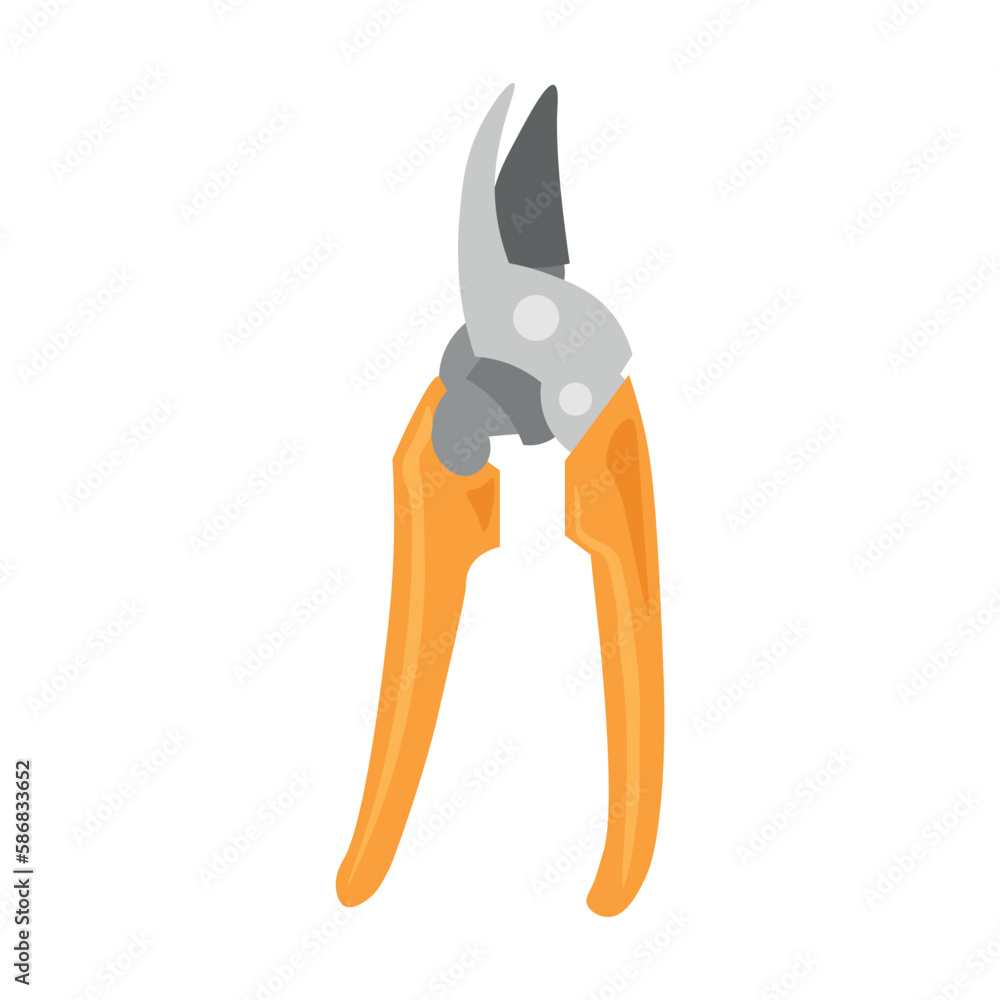 Gardeners pruner on white background