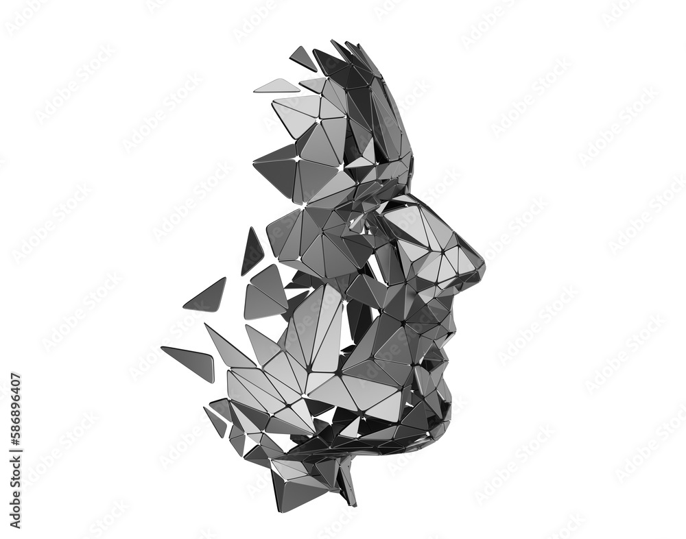 Abstract face, 3d render