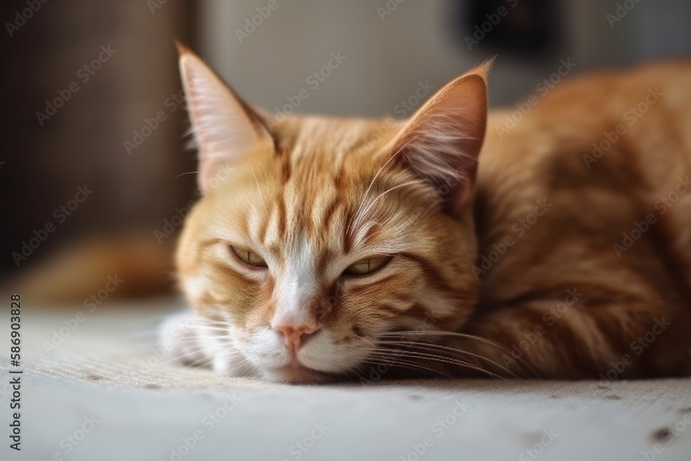 lying down cat. Generative AI