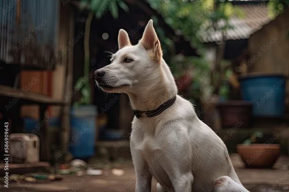 Thai dog Bang Kaew Keep an eye on the home. Generative AI