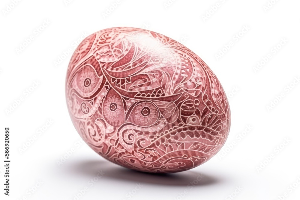 decorative pink Easter egg with intricate patterns. Generative AI