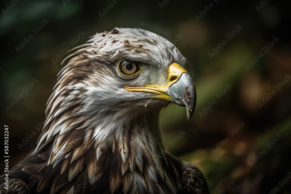 American eagle in the company of other raptors. Generative AI