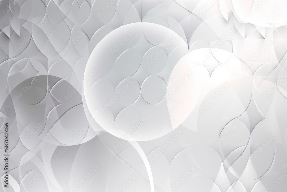  a white abstract background with a lot of circles and bubbles in the middle of the image, with a wh