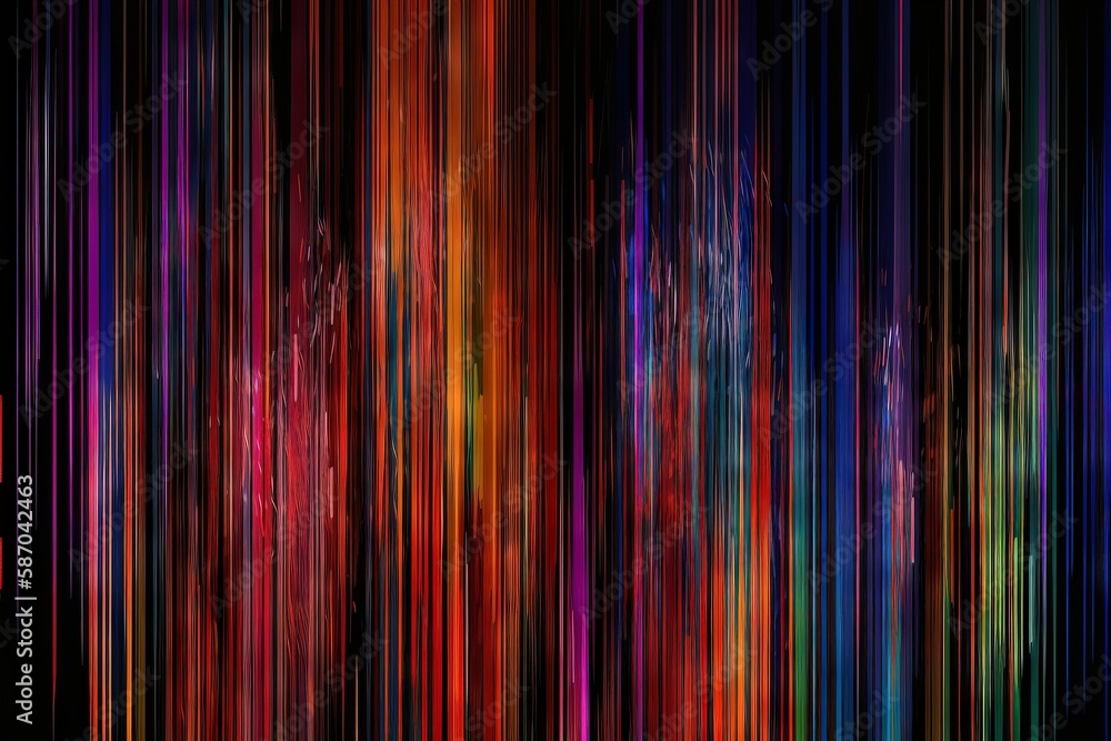  a multicolored image of a line of lines with a black background and a red and blue stripe in the mi