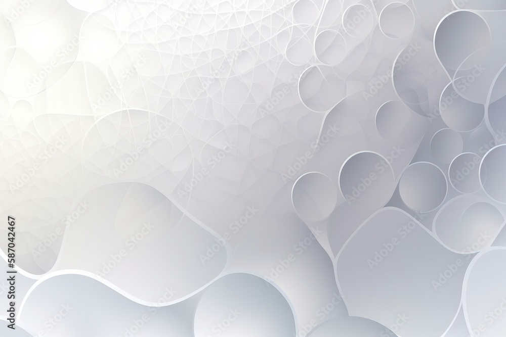  a white abstract background with a lot of circles on the bottom of it and a white background with a