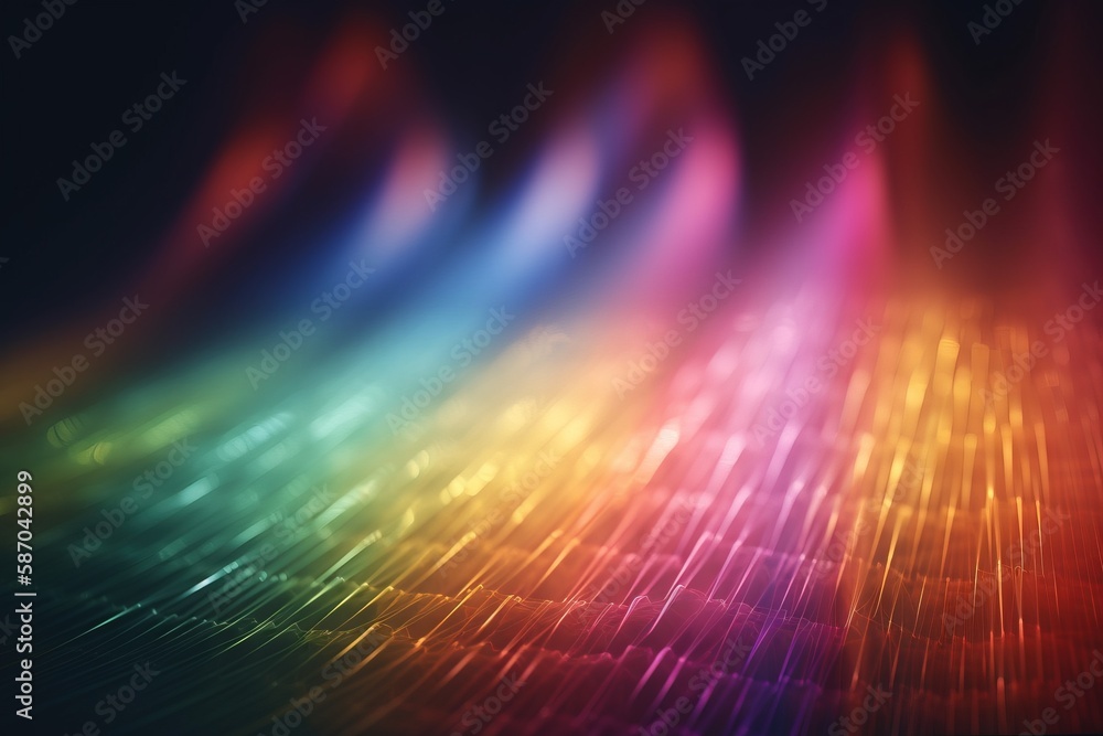  a rainbow colored background with lines of light coming from the center of the image and the colors