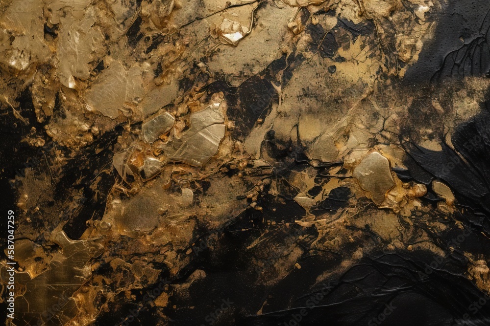  a close up of a black and gold marble with a clock on the side of the wall in front of the clock is