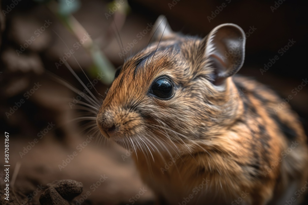 Degu in close proximity with a short depth of field. The name degu alone may refer to the entire gen