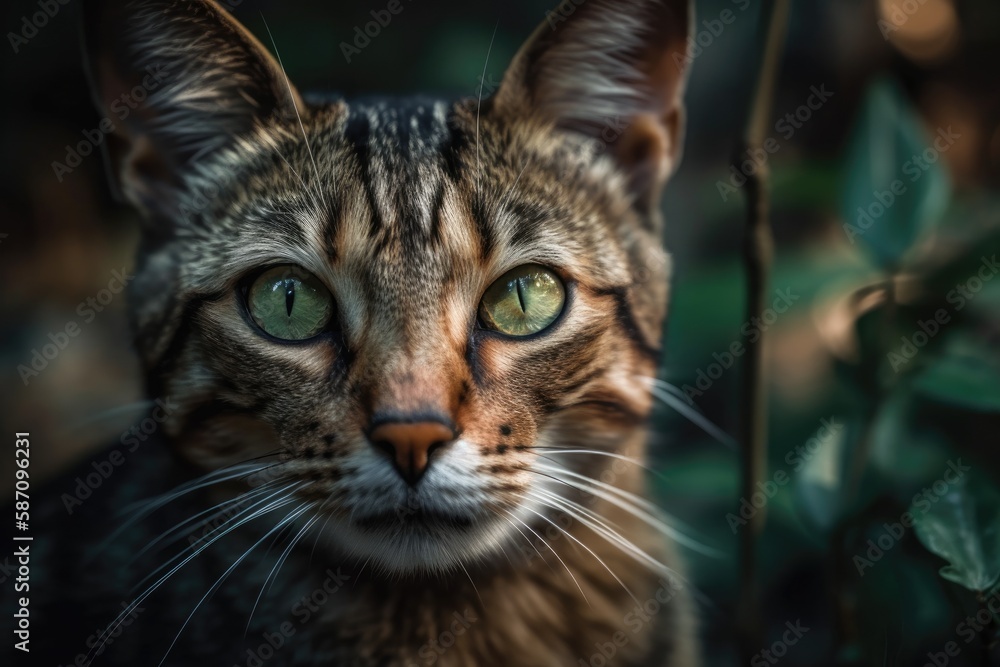 a cats eyes are calm. Generative AI